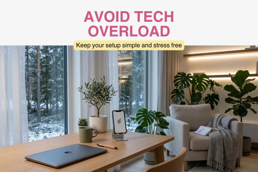 Simple tech setup without clutter for a stress free digital life Simple tech setup without clutter for a stress free digital life